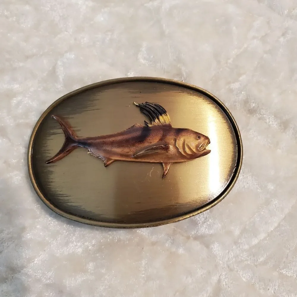 RAIN TREE Men's Brass Fish Buckle Belt‎